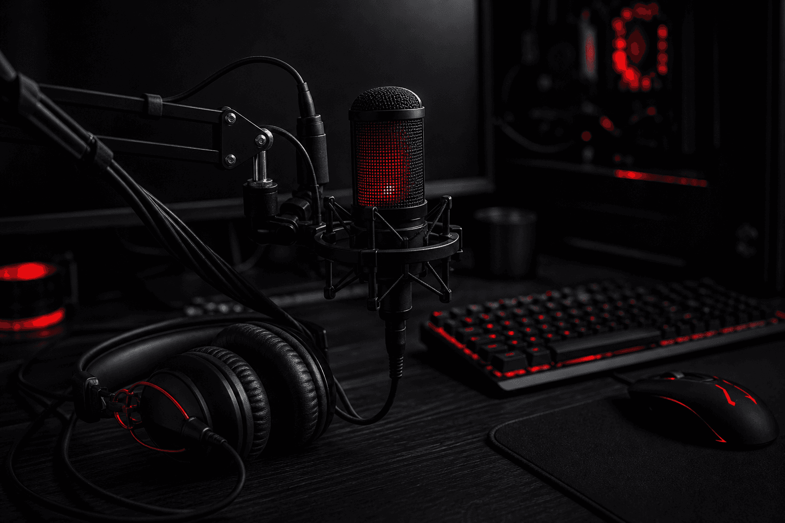 Mic, headset and the kit that carries the stream.